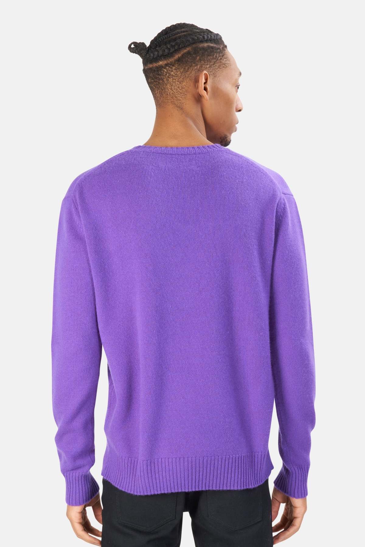 The Tile Club Winslow Oversized Cashmere Crew - Purple - Image 4 of 7
