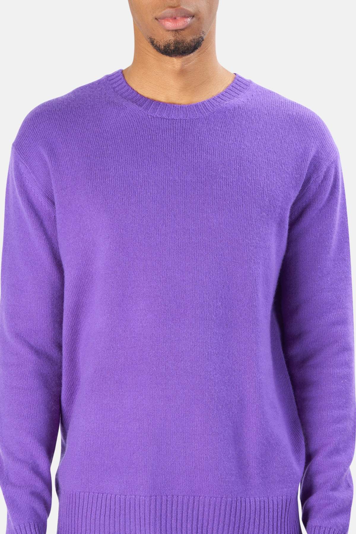 The Tile Club Winslow Oversized Cashmere Crew - Purple - Image 5 of 7