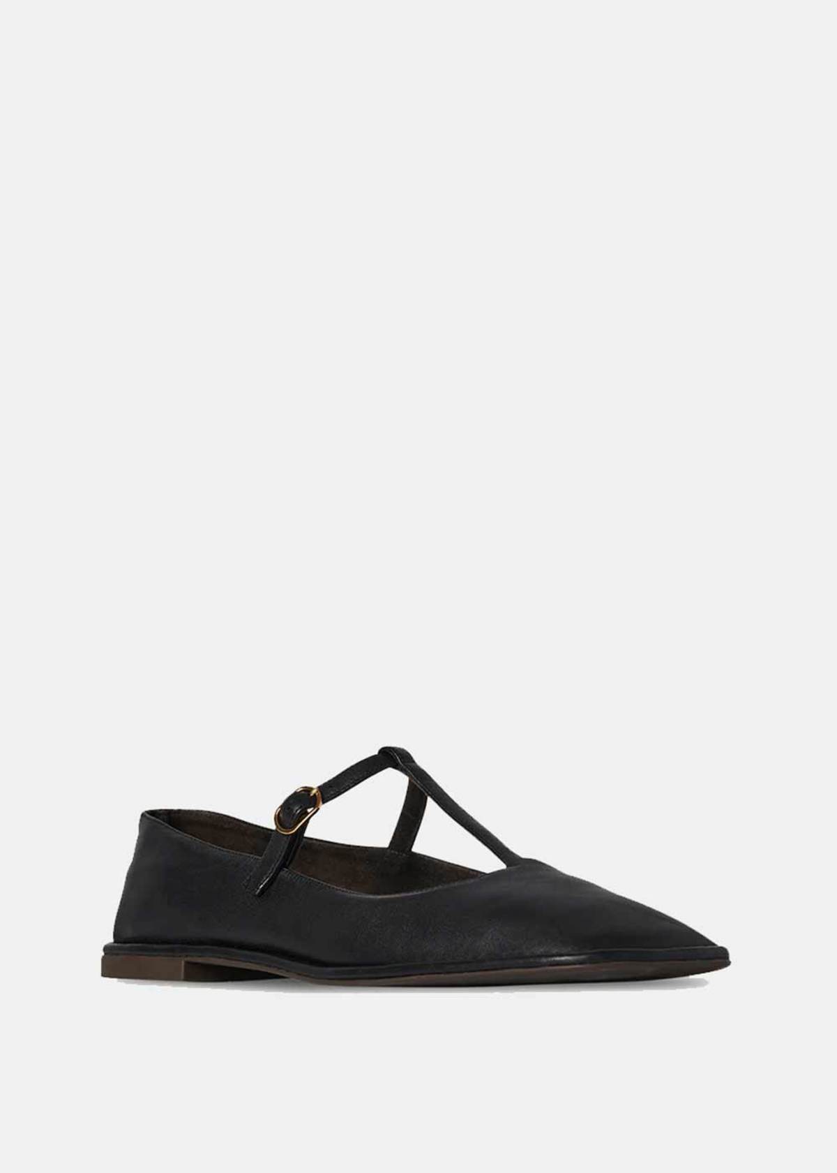 The Row Square T-Strap Flats - Black - Image 2 of 4