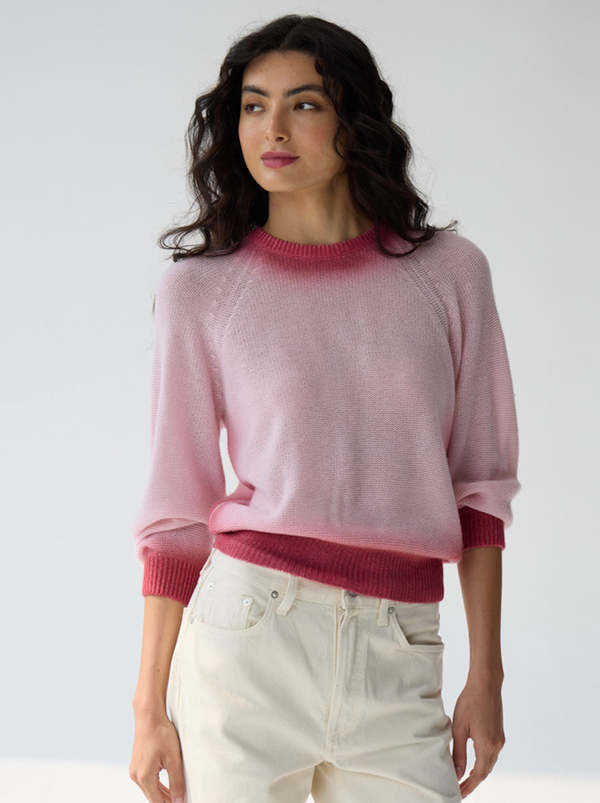 Autumn Cashmere Dip Dyed Raglan Sweater - Peppermint Combo