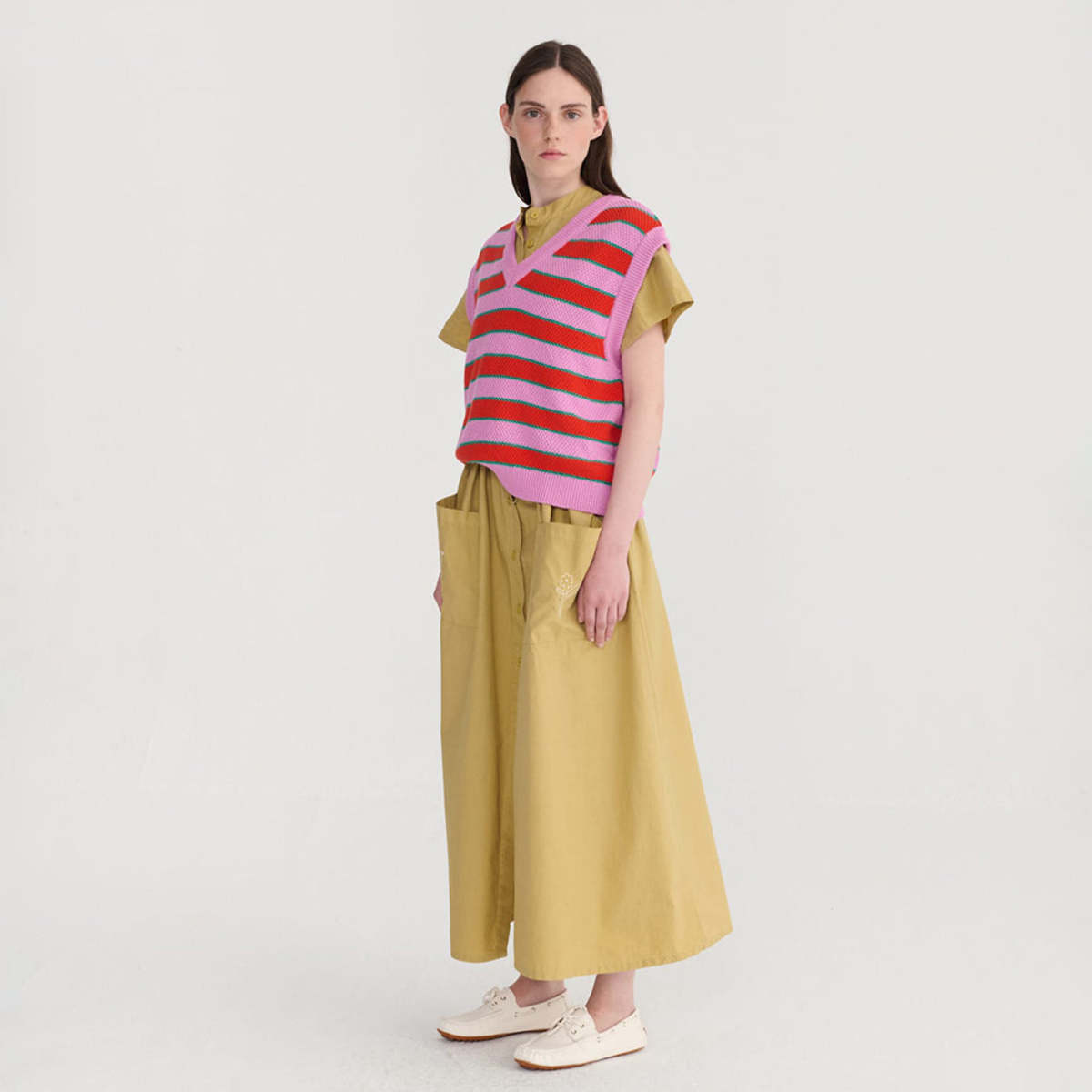 Bobo Choses V-Neck Multicolour Stripes Vest - Pink - Image 4 of 5