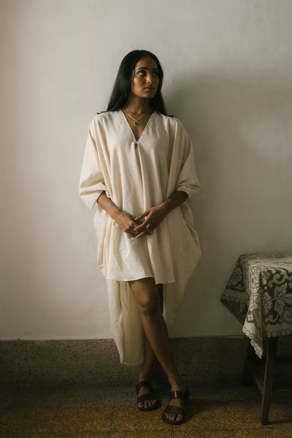 IKKIVI Clara Kaftan Dress - Off-White