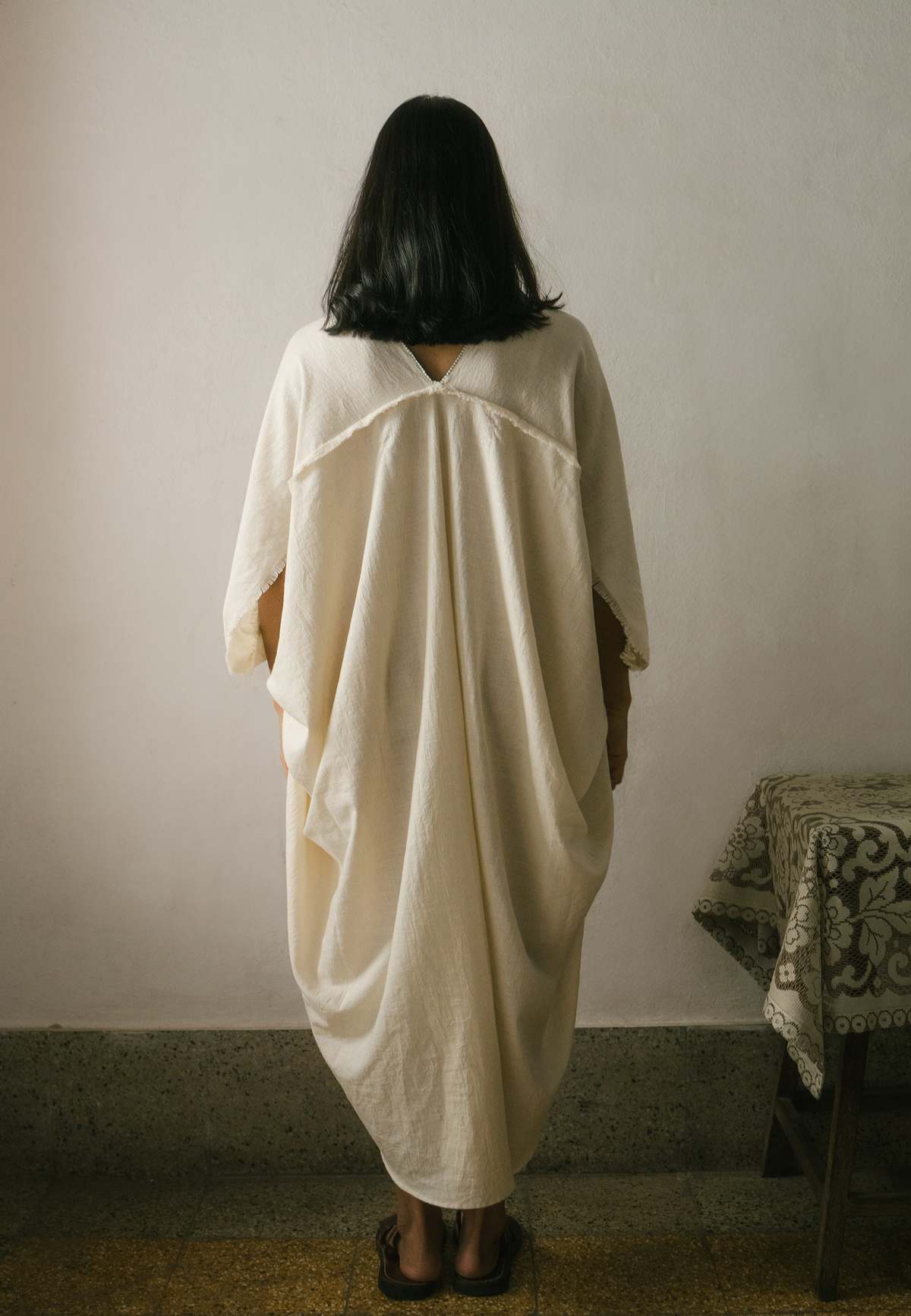 IKKIVI Clara Kaftan Dress - Off-White - Image 3 of 10