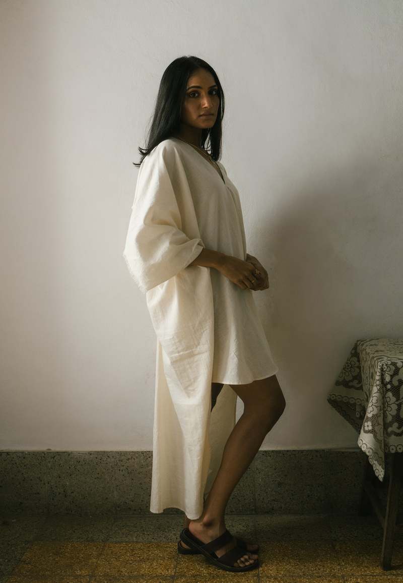IKKIVI Clara Kaftan Dress - Off-White