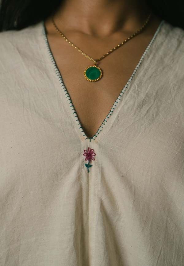 IKKIVI Clara Kaftan Dress - Off-White