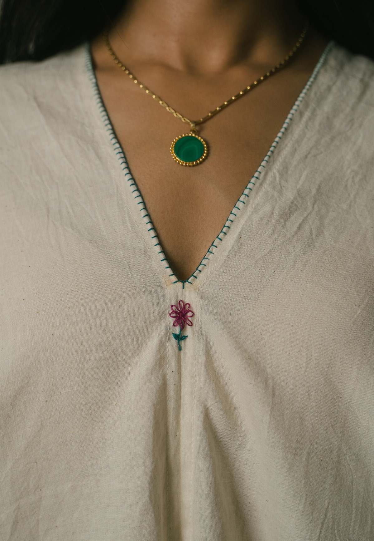 IKKIVI Clara Kaftan Dress - Off-White - Image 5 of 10