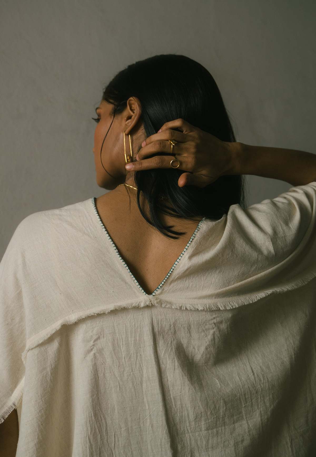 IKKIVI Clara Kaftan Dress - Off-White - Image 6 of 10