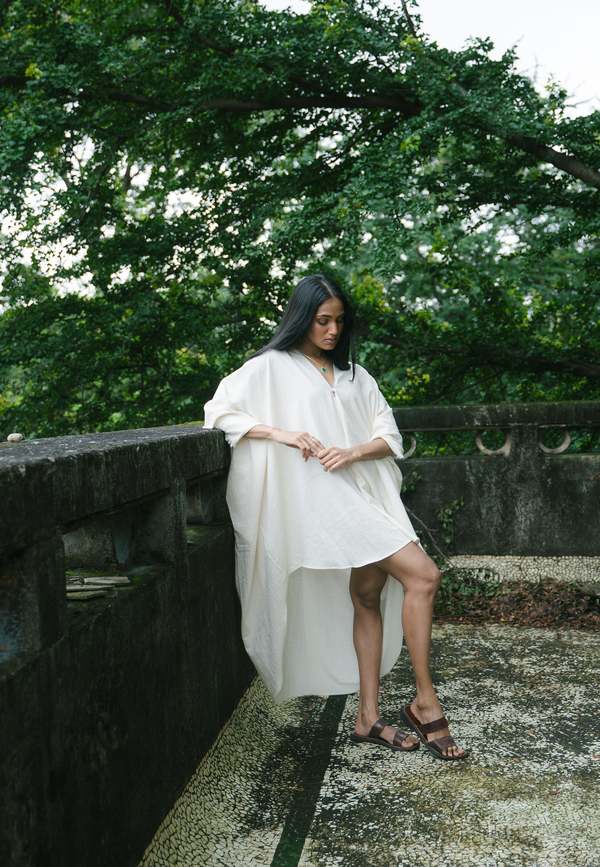 IKKIVI Clara Kaftan Dress - Off-White