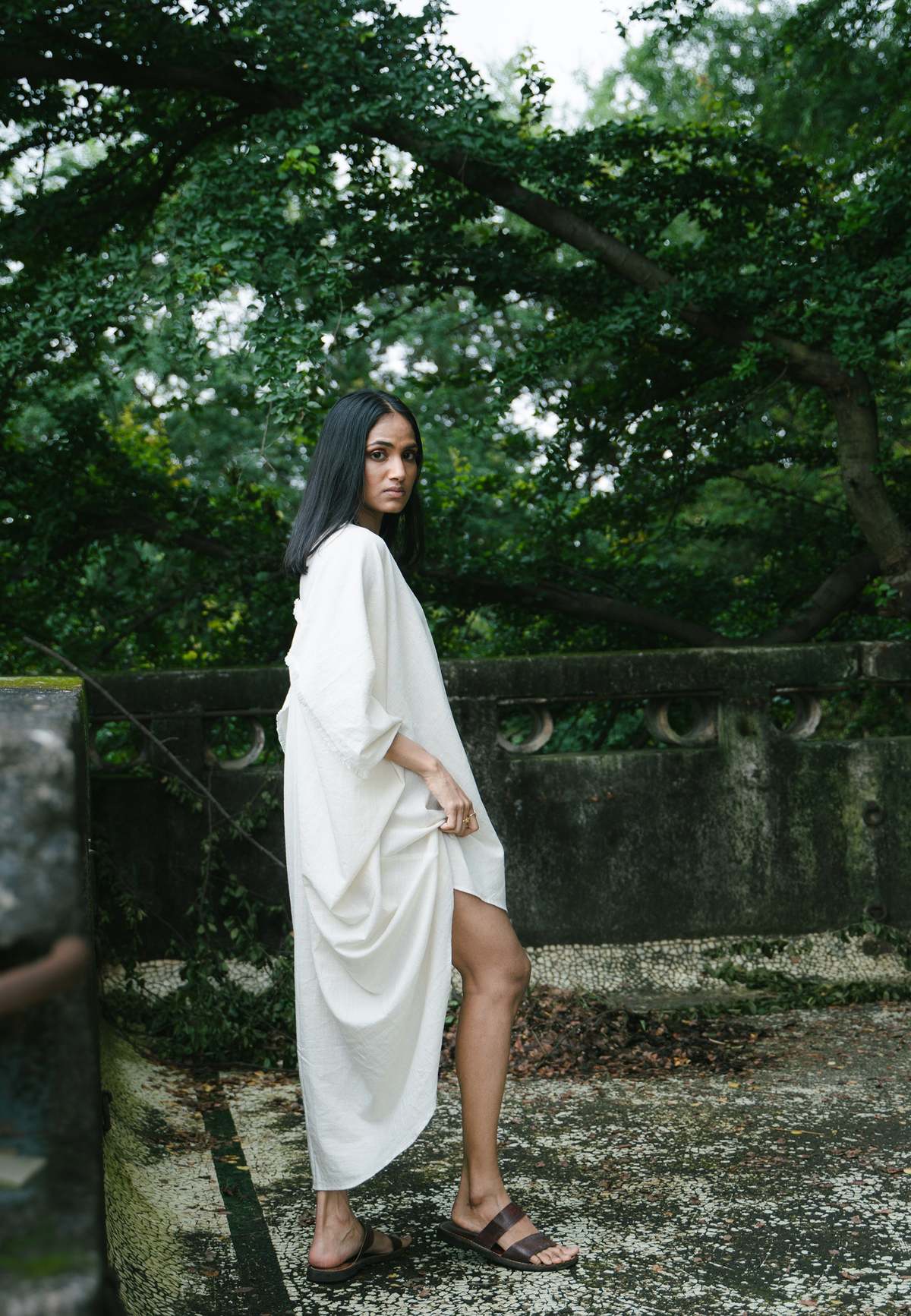 IKKIVI Clara Kaftan Dress - Off-White - Image 9 of 10