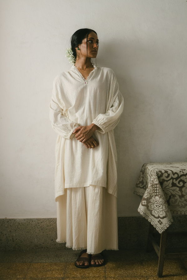 IKKIVI Iffat Tunic Dress - Off White