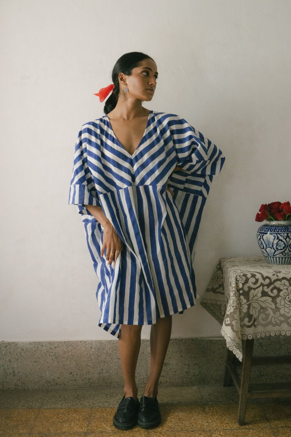 IKKIVI Kylo Kaftan Dress - Blue