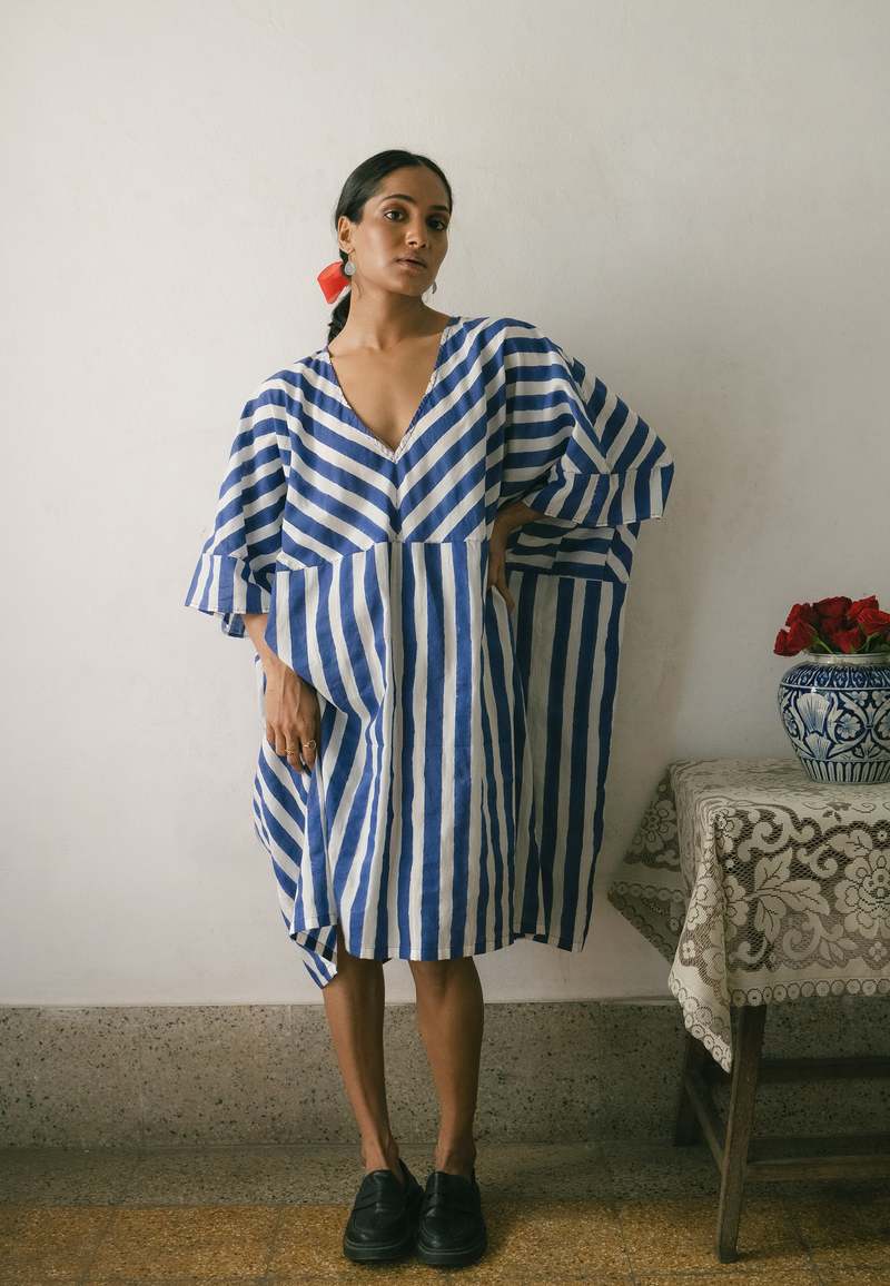 IKKIVI Kylo Kaftan Dress - Blue