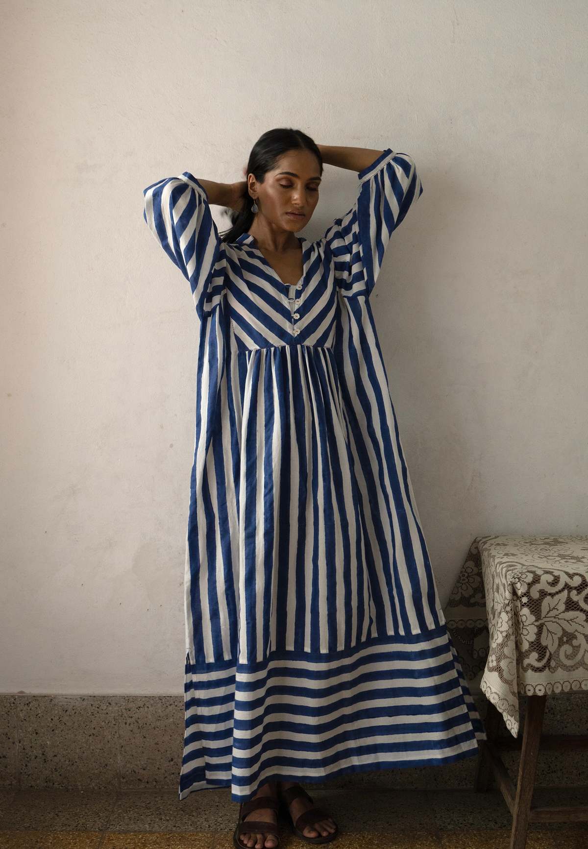 IKKIVI Nidar Tea Dress - Blue - Image 3 of 10