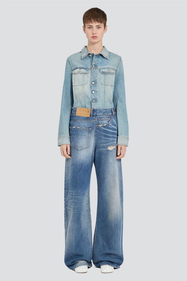 MM6 Maison Margiela Blue Twist Wide Leg Jean