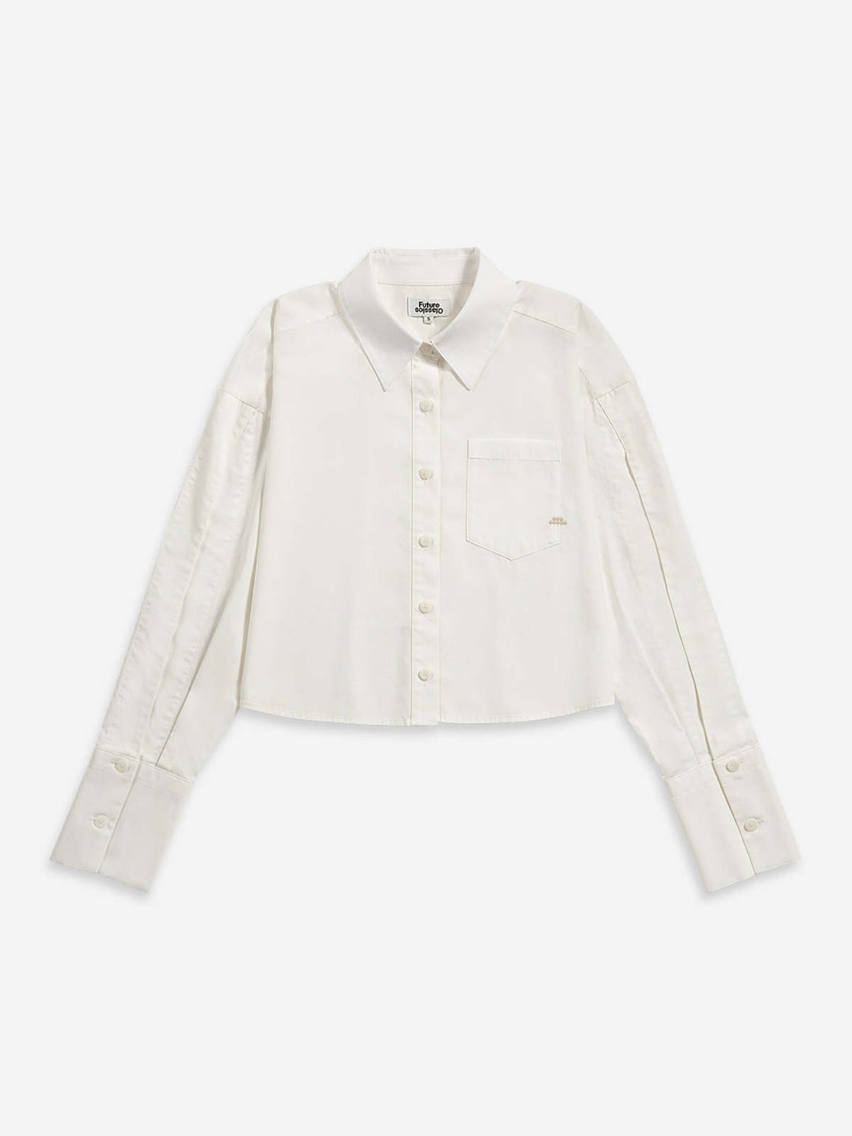 Future Classics Split Sleeves Cropped Shirt - Off White - Image 1 of 4