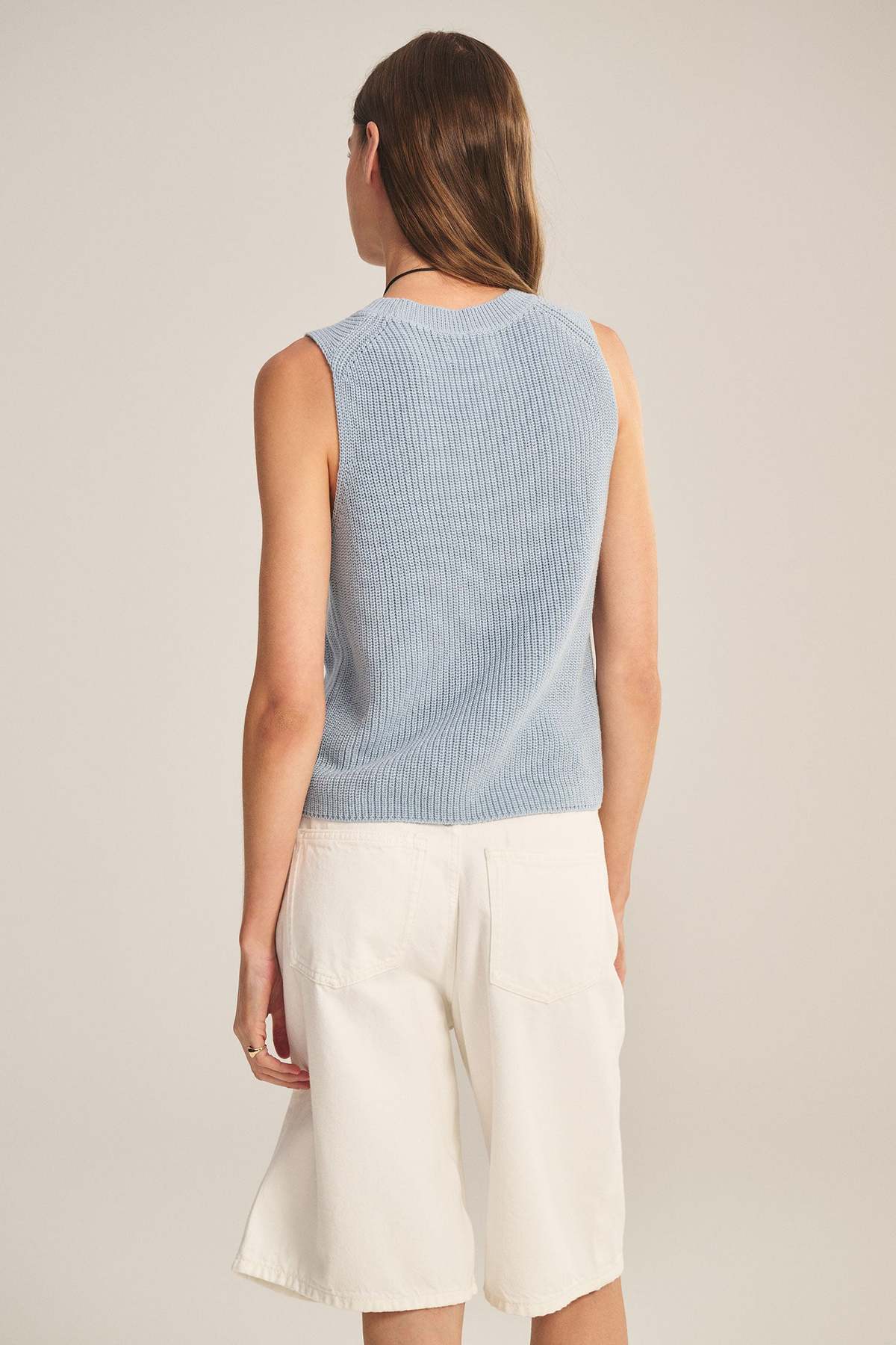 Velvet by Graham & Spencer Seretta Knit Tank Top - Stream - Image 3 of 4