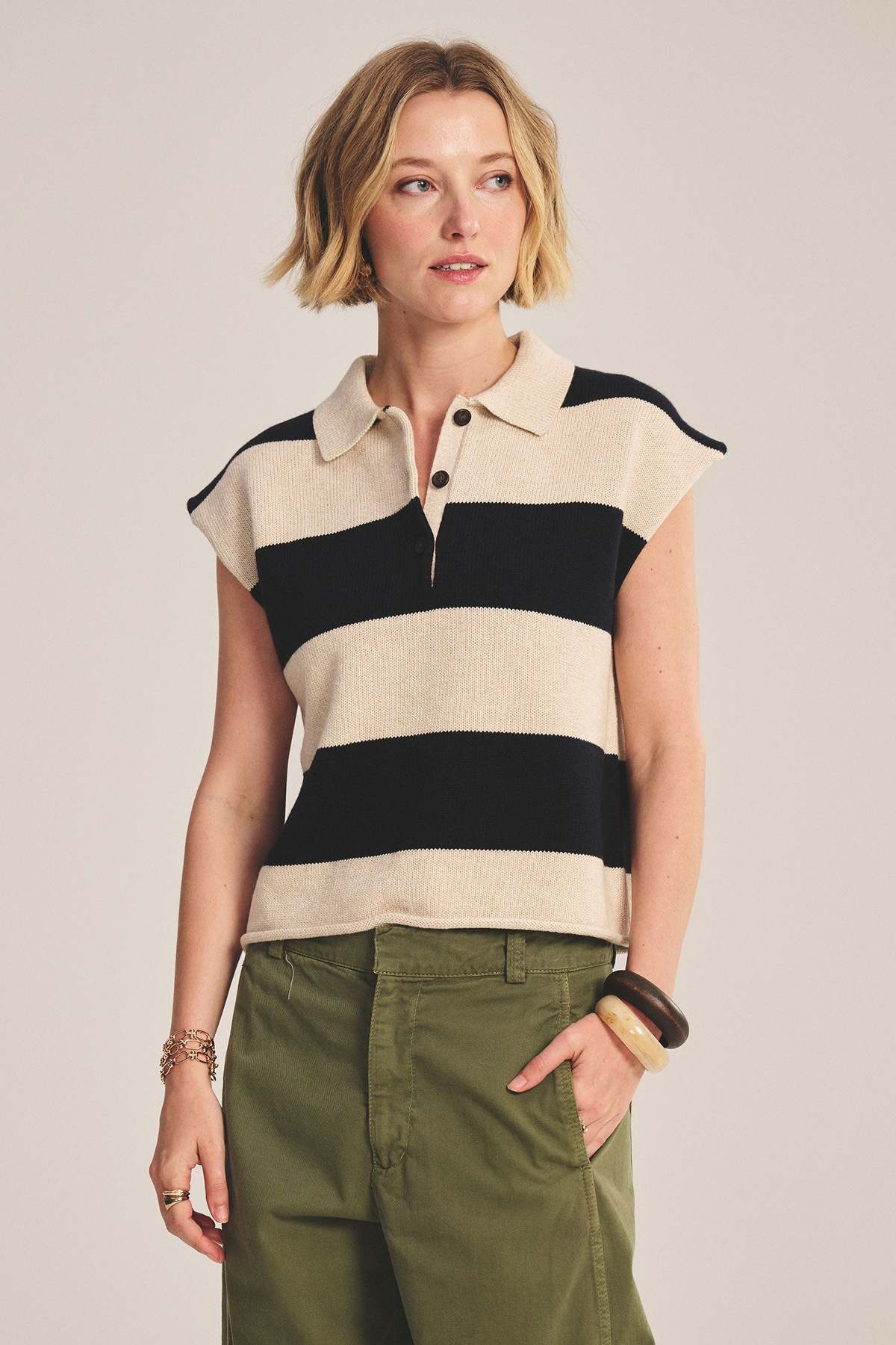 Velvet by Graham & Spencer Zoella Knit Polo Top - Image 1 of 3