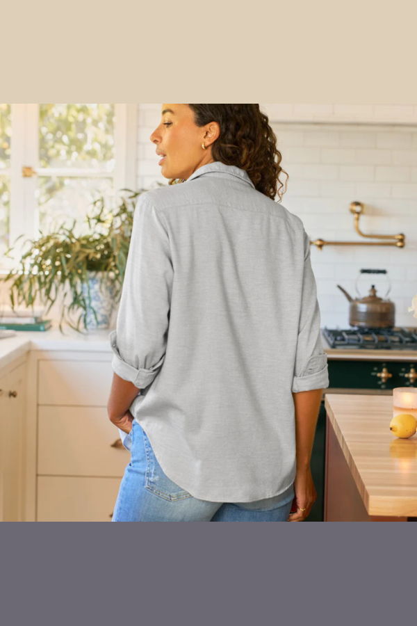 Frank & Eileen Eileen Relaxed Button-Up Shirt - Light Grey