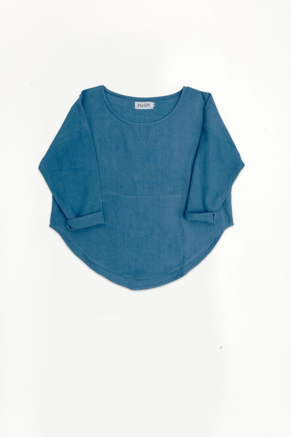 PO-EM Sera Top - Handloom Indigo