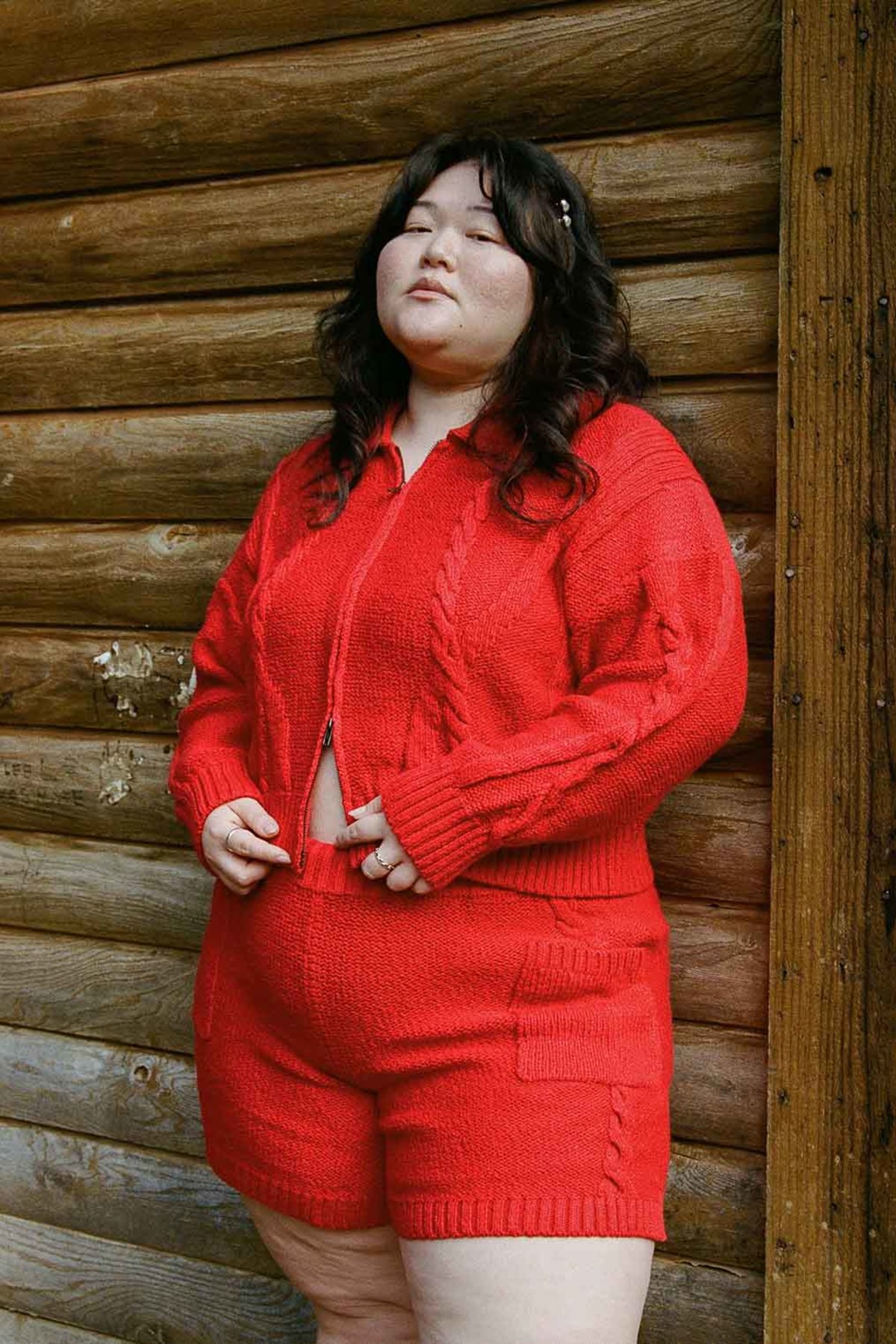 Noble Braided Knit Shorts - Paprika - Image 4 of 4