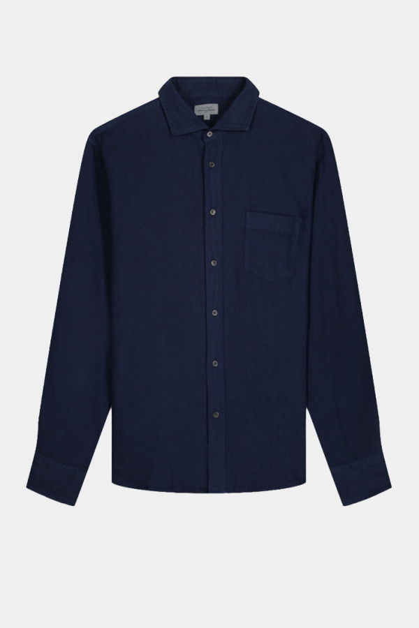Hartford Paul Linen Shirt - Deep Blue