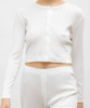 Leset Pointelle Crop Cardigan - Thumbnail 3