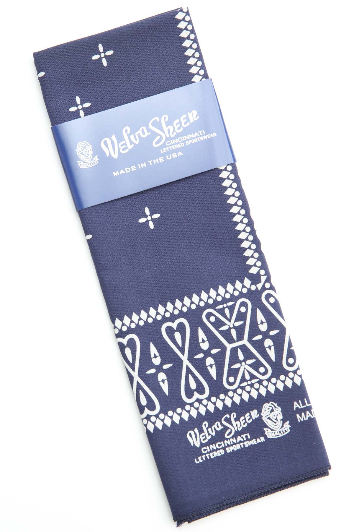 Velva Sheen Cross Bandana - Navy - Image 1 of 2