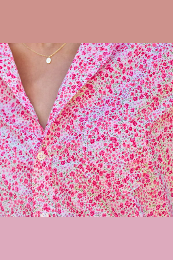 Frank & Eileen Eileen Relaxed Button-Up Shirt - Pink Flowers
