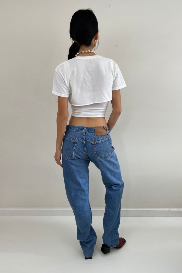 Levi's Vintage 80s 501 Button Fly Tall Boyfriend Jeans 32x35