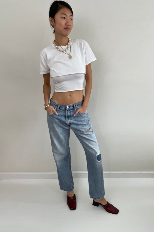 Levi's Vintage 550 Soft Faded Patched Jeans 30x28 - Light Wash Blue