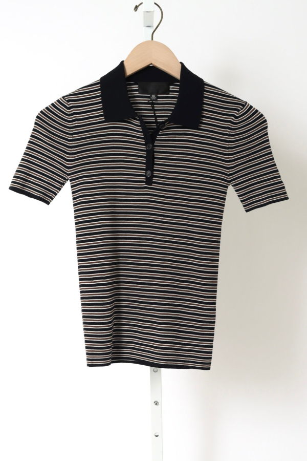 Nili Lotan Gemmatta Stripe Polo Top