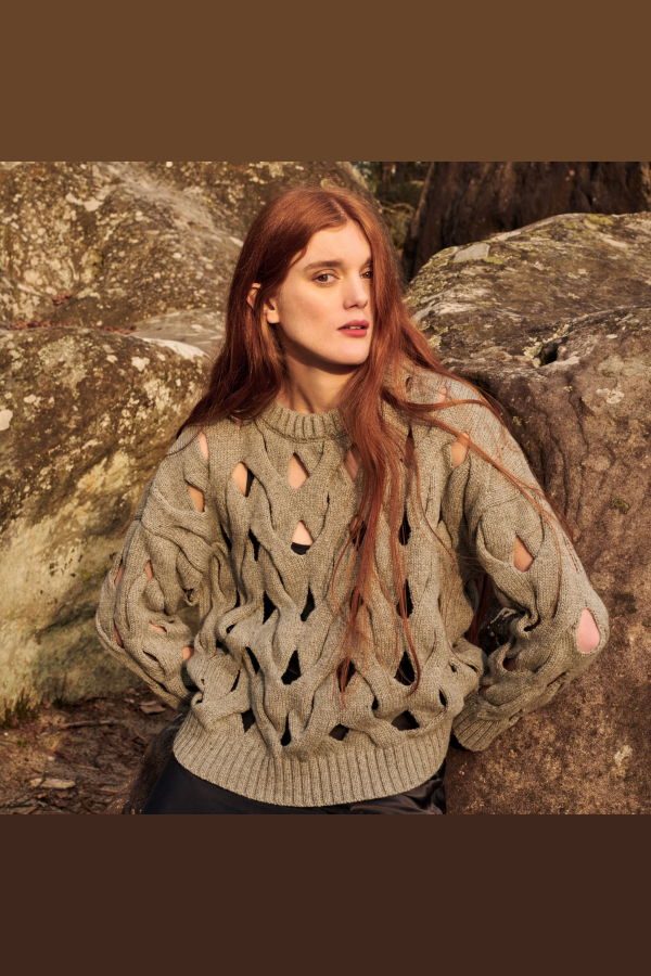 Gigi Knitwear Open Cable Sweater