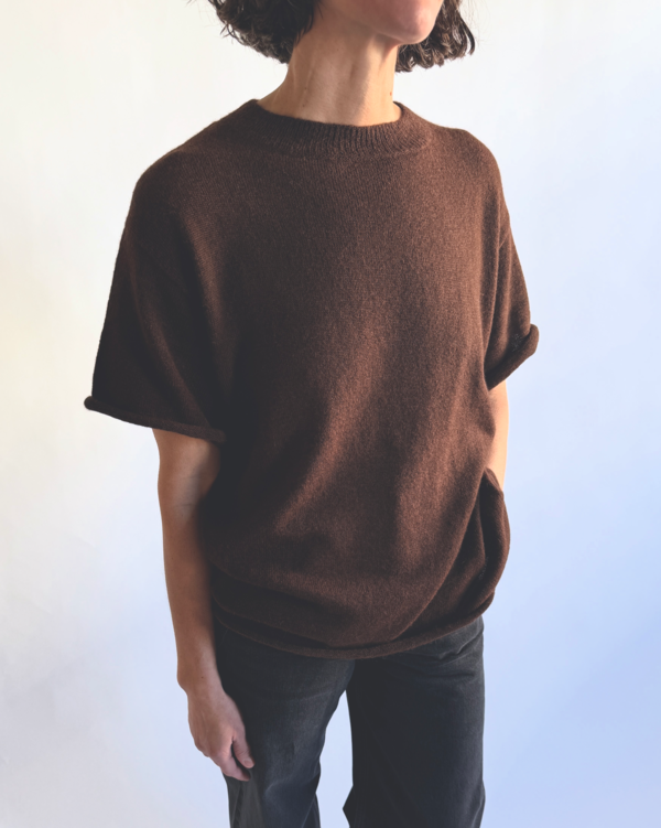 MAMNE Boyfriend Knit Tee - Cocoa