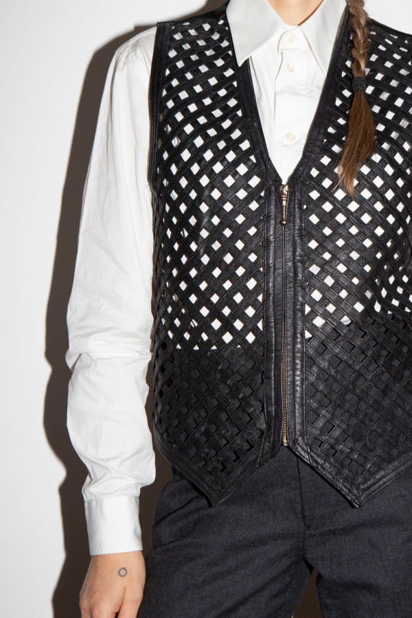 Leather Lattice Waistcoat