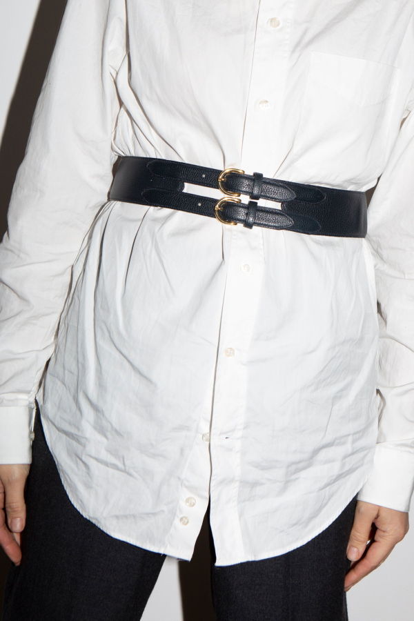 Longchamp Leather Belt - Navy