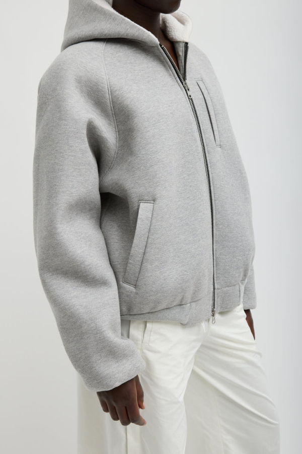 Tibi Compact Tech French Terry Zip-Up Hoodie