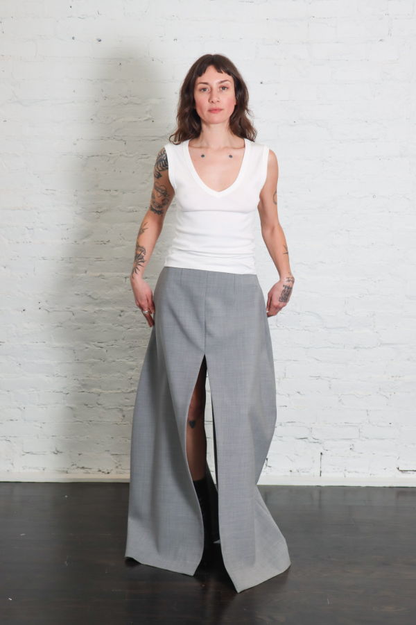 A.W.A.K.E. MODE Pant Skirt - Grey Melange