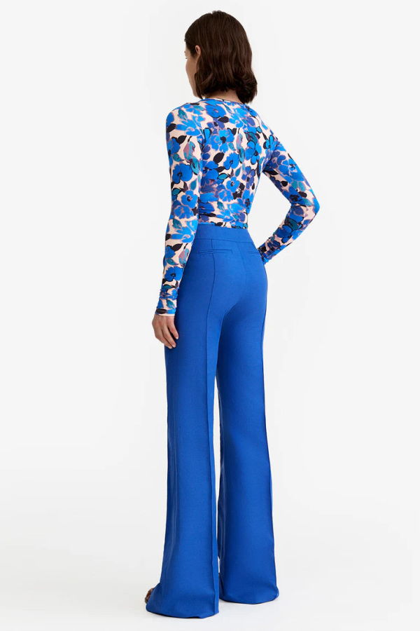 Smythe Wide Leg Pintuck Trousers - Nautical Blue