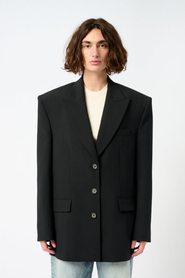 Magda Butrym The Silk and Wool-Blend Satin Blazer