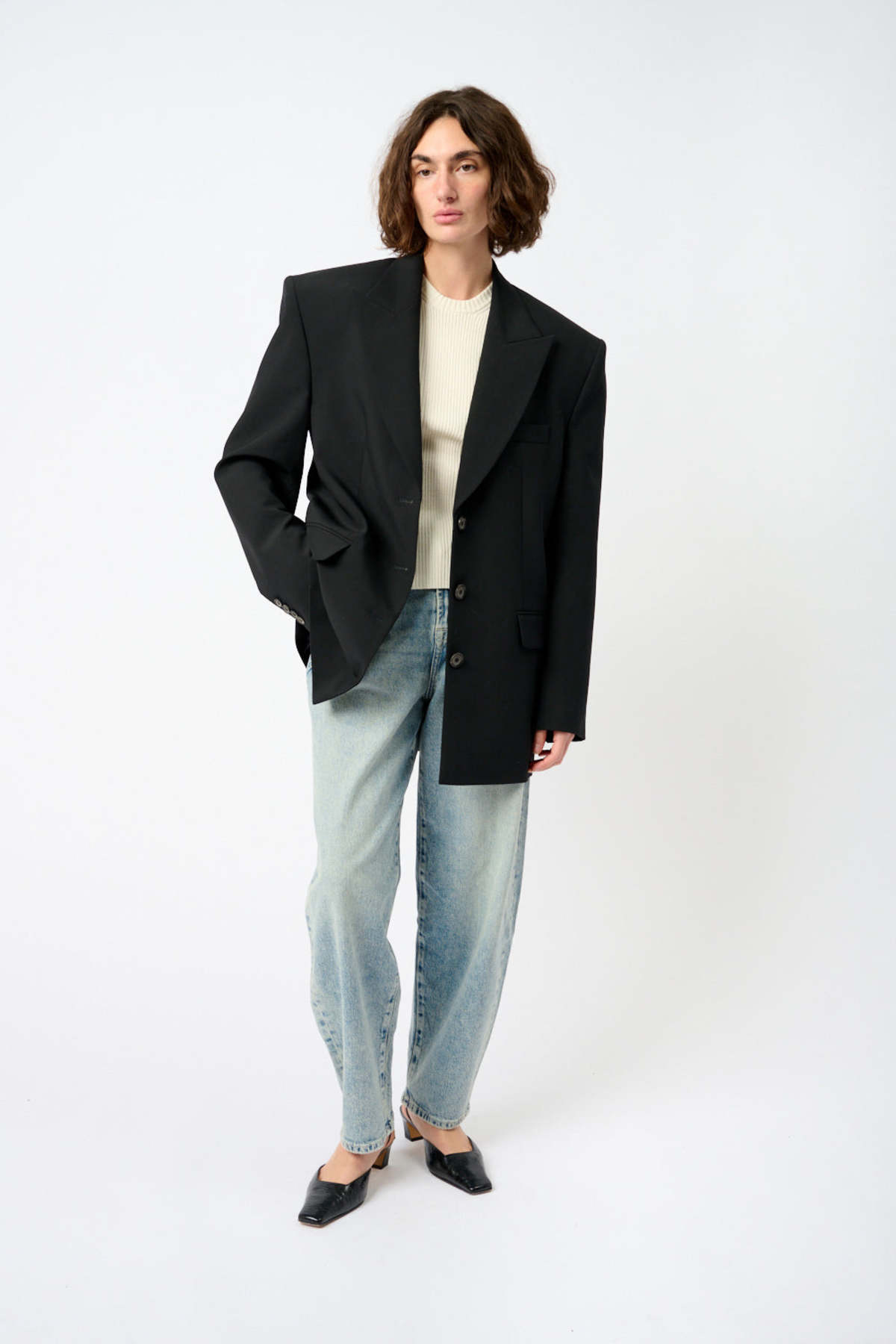 Magda Butrym The Silk and Wool-Blend Satin Blazer - Image 2 of 5