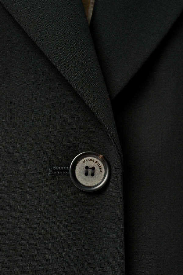 Magda Butrym The Silk and Wool-Blend Satin Blazer