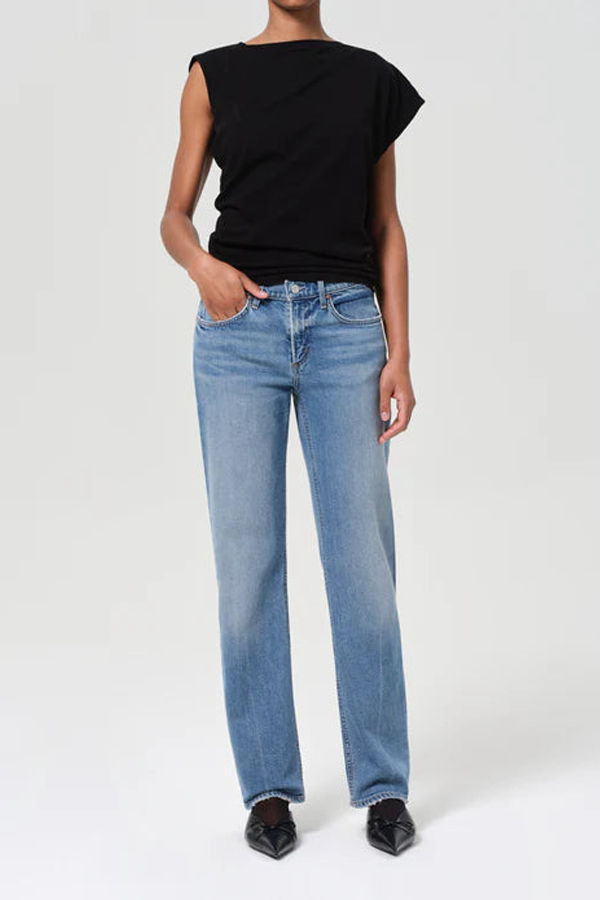 AGOLDE Low Rise Slim Jeans - Medium Indigo