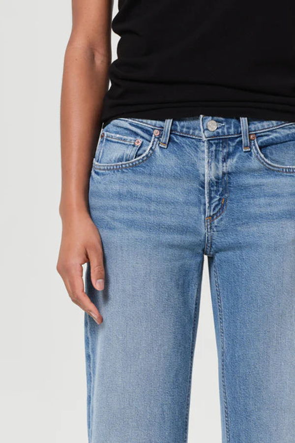 AGOLDE Low Rise Slim Jeans - Medium Indigo