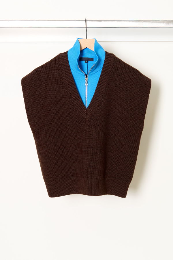 Tibi Cardigan Stitch Sweater Vest