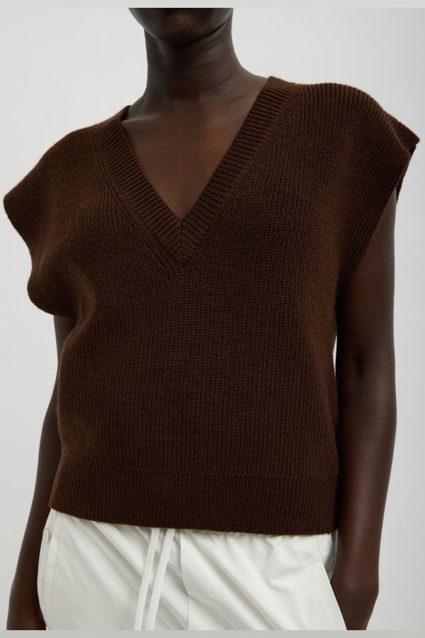 Tibi Cardigan Stitch Sweater Vest
