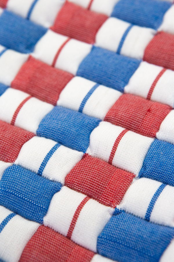 Archive New York Quilted Suzani Throw Blanket - Red/Blue