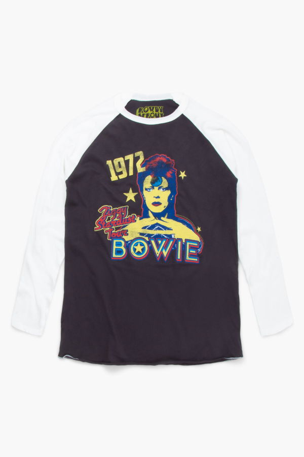 Rowdy Sprout David Bowie Ziggy Stardust Baseball Tee