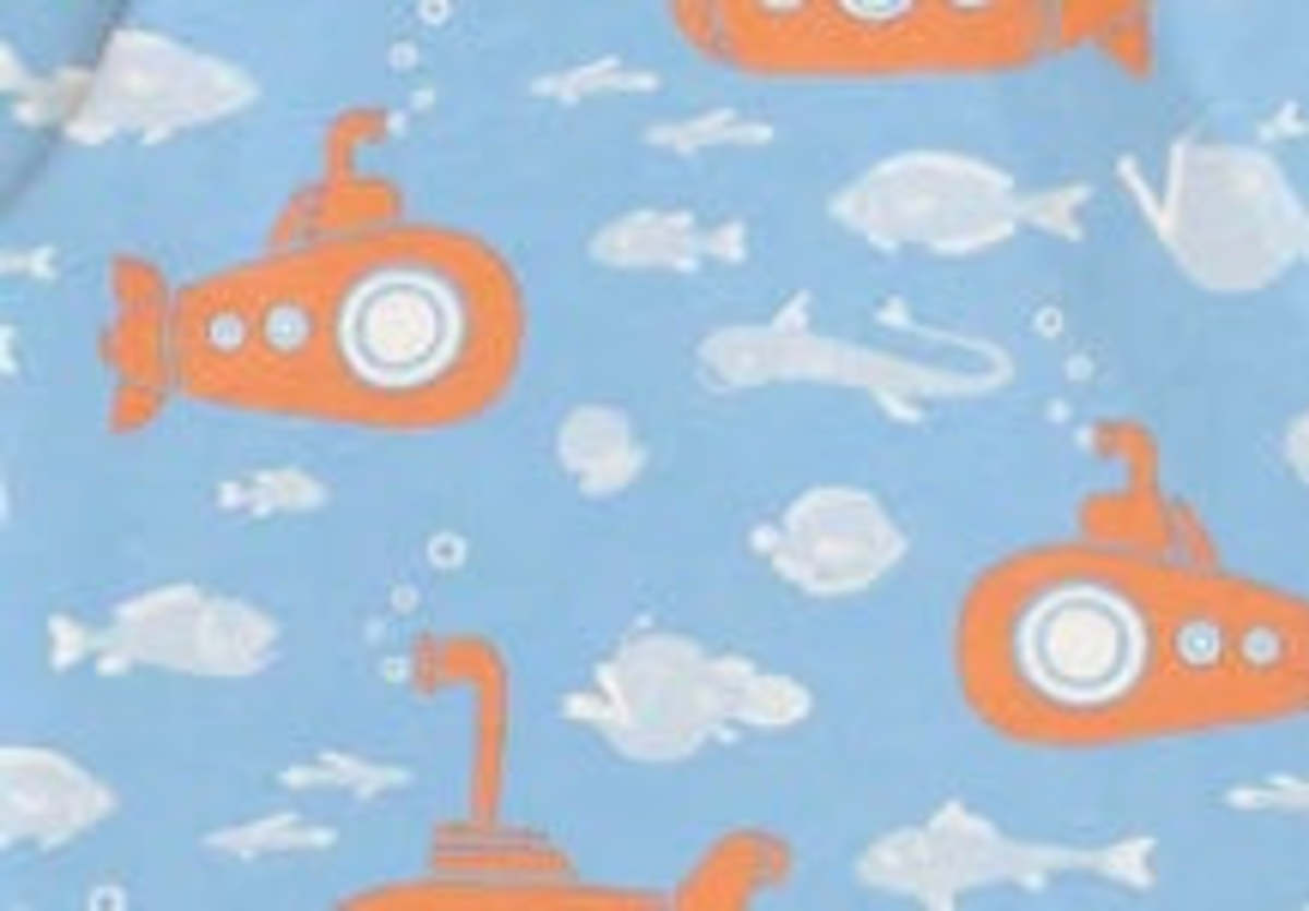 KIDS Winter Water Factory Submarines Long Sleeve Romper - Image 1 of 2