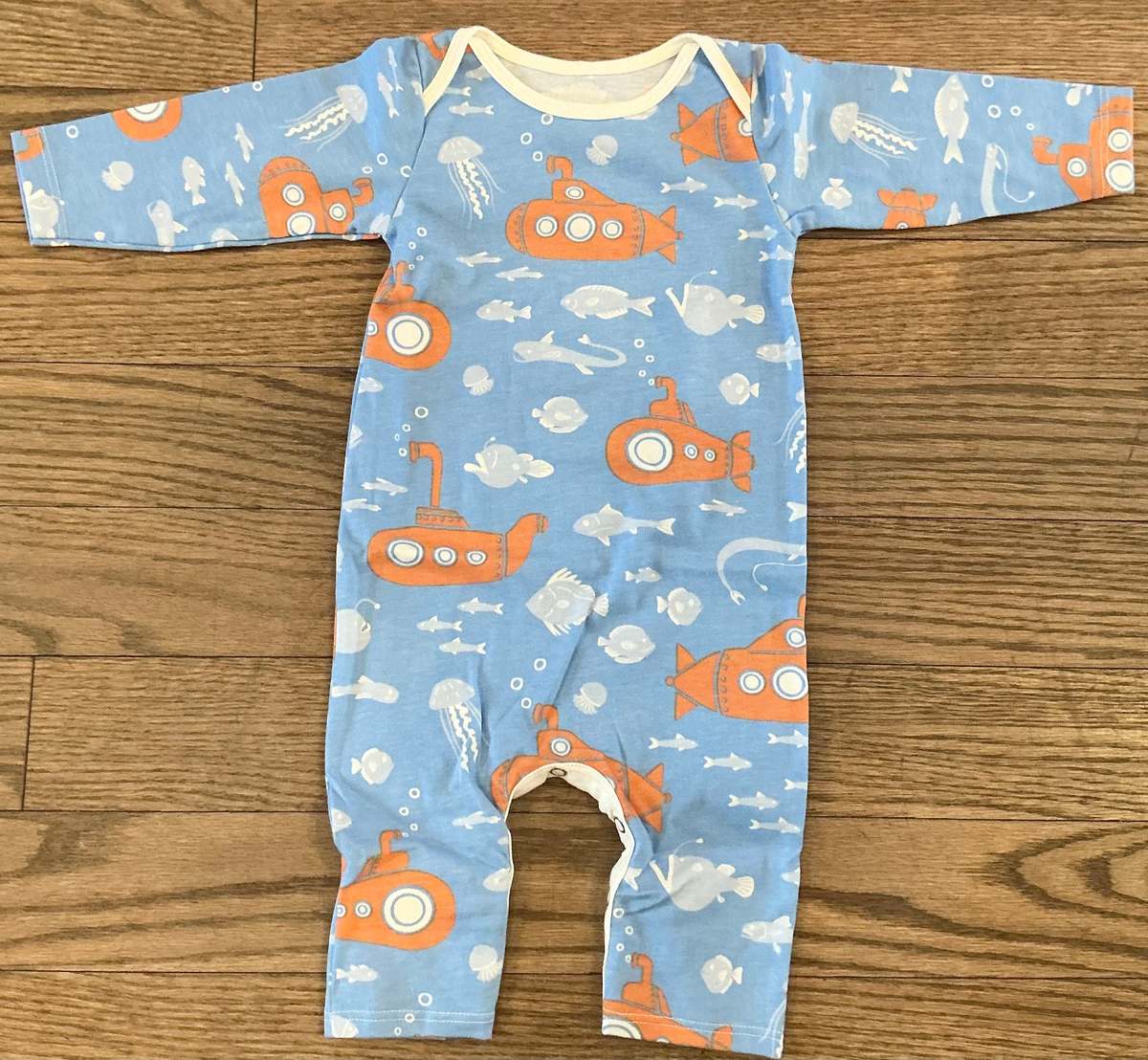 KIDS Winter Water Factory Submarines Long Sleeve Romper - Image 2 of 2