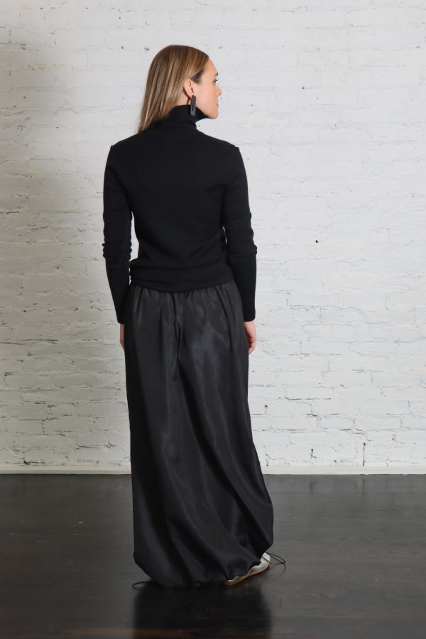 Tibi Italian Sporty Nylon Maxi Anorak Skirt